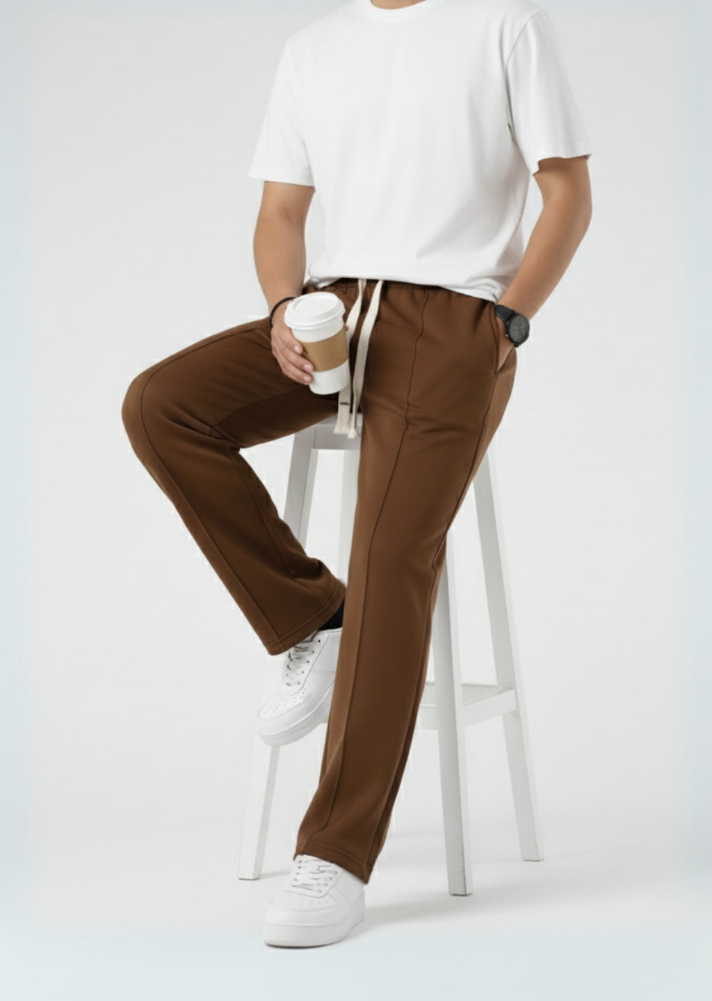 Dark Brown Loose Fit Trouser