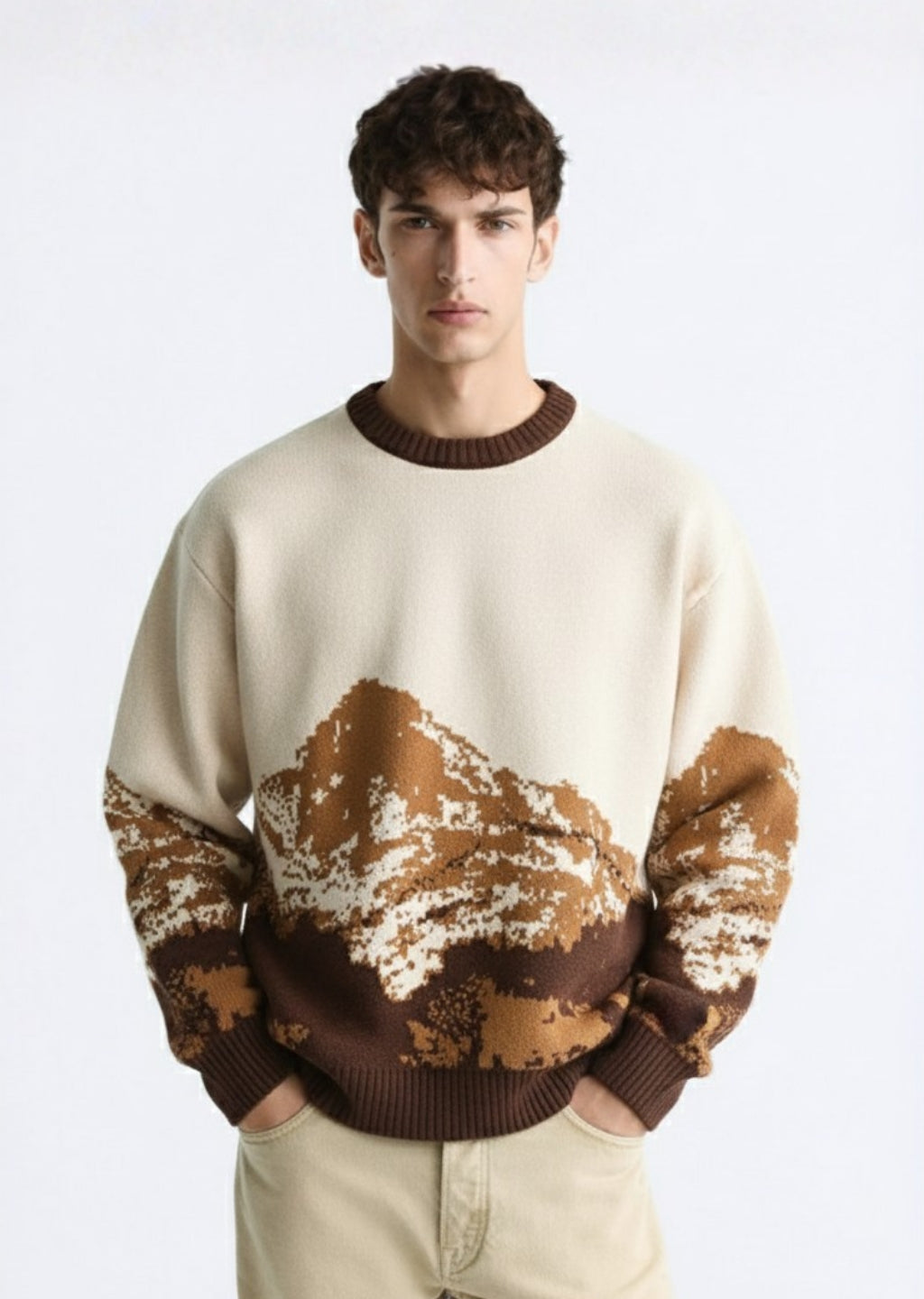 Abstract Knitted Sweatshirt