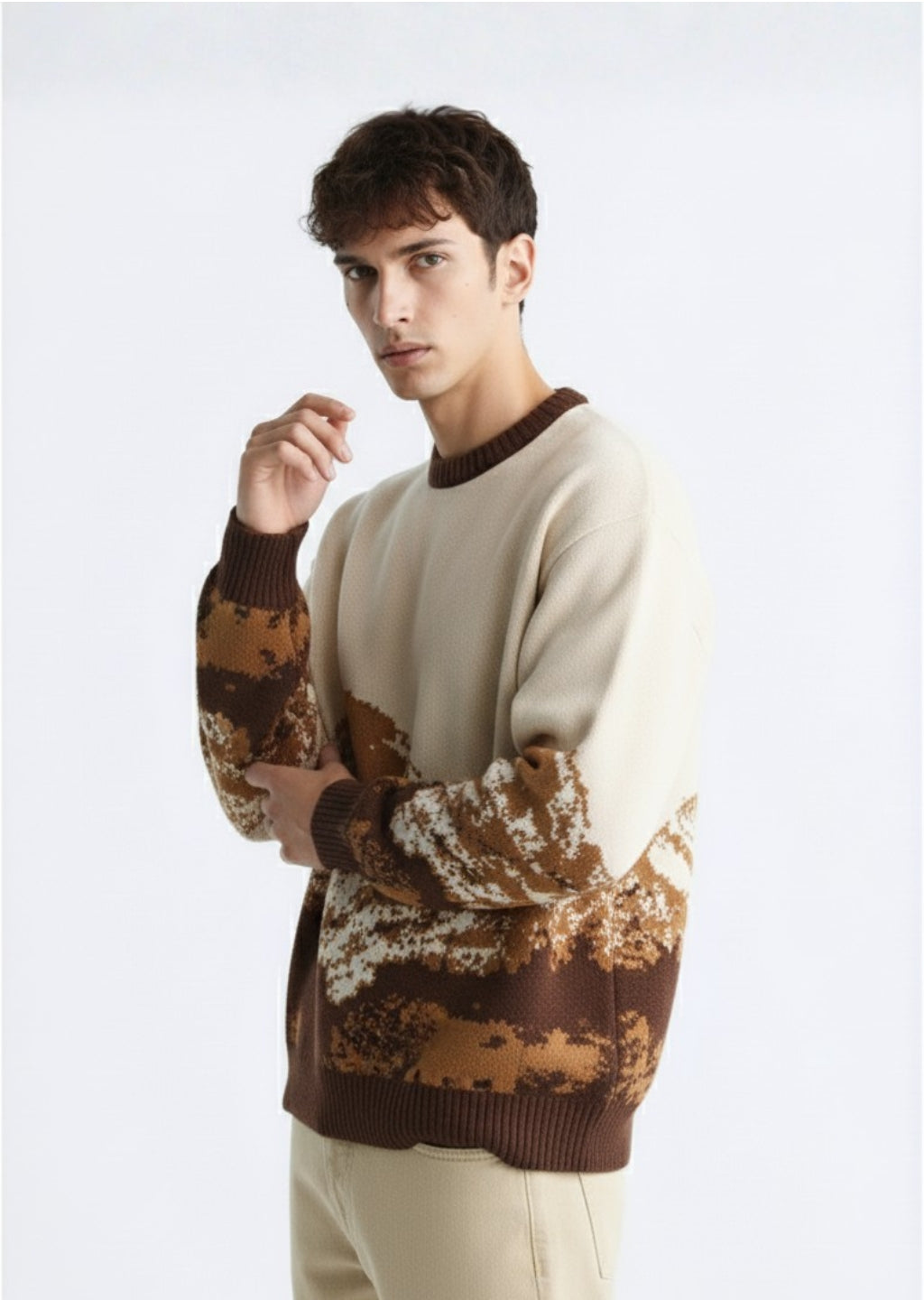 Abstract Knitted Sweatshirt