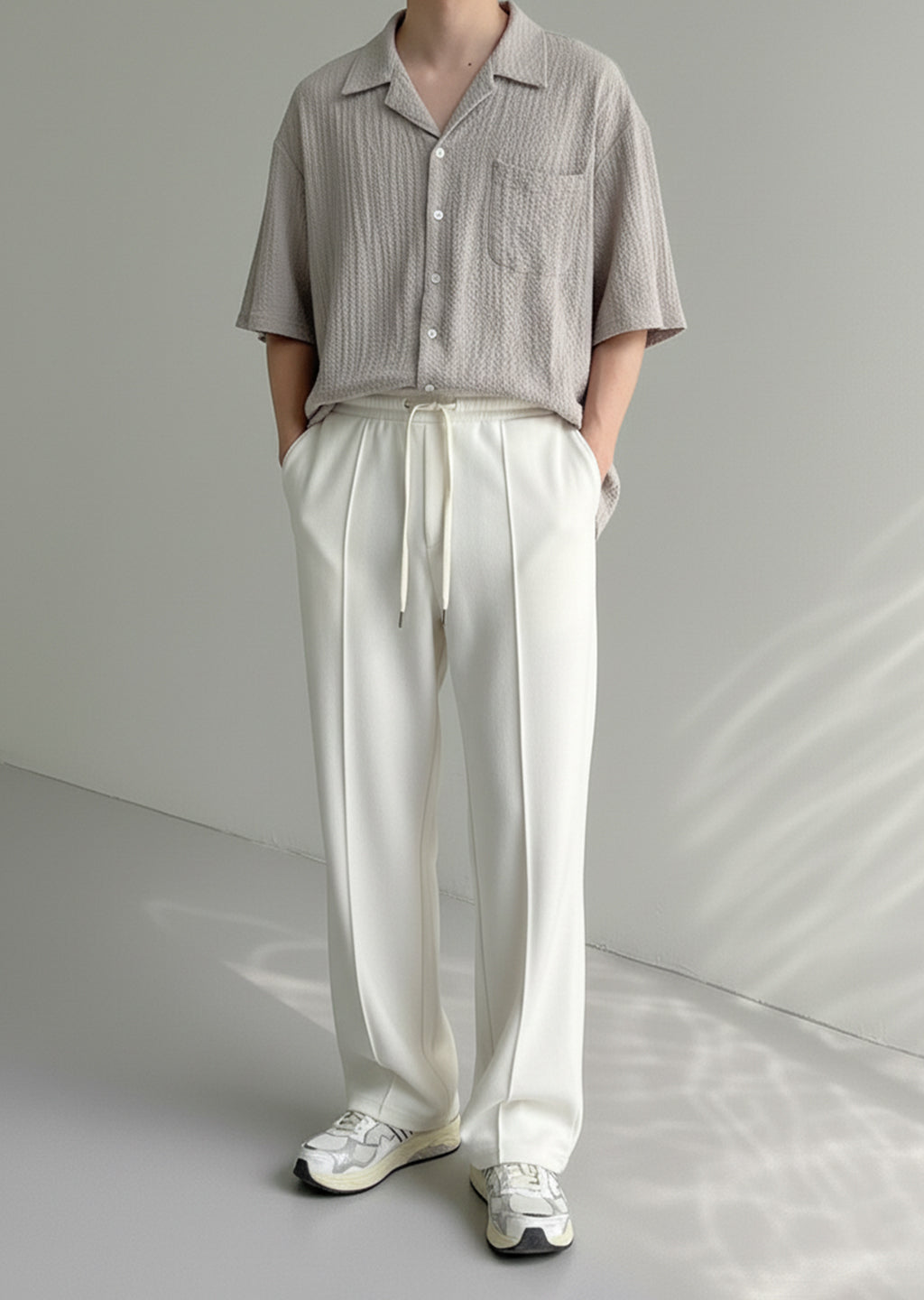 Nuve Loose Fit White Trouser