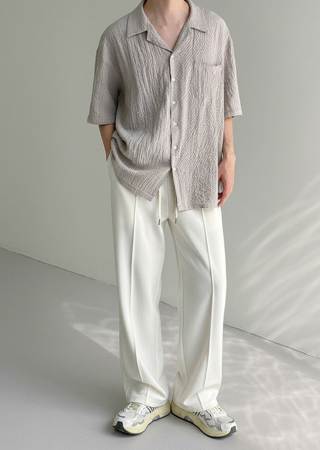 Nuve Loose Fit White Trouser