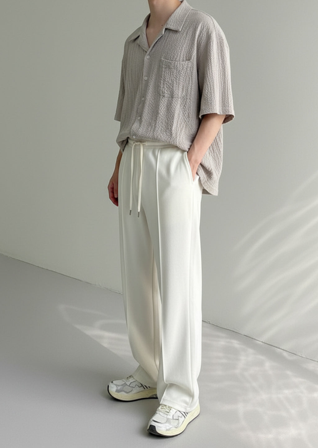 Nuve Loose Fit White Trouser